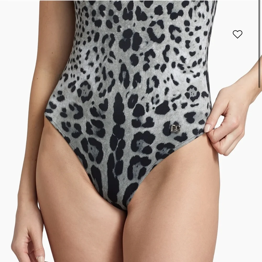 Dolce & Gabbana Leopard Print One-Piece Swimsuit, NWT!